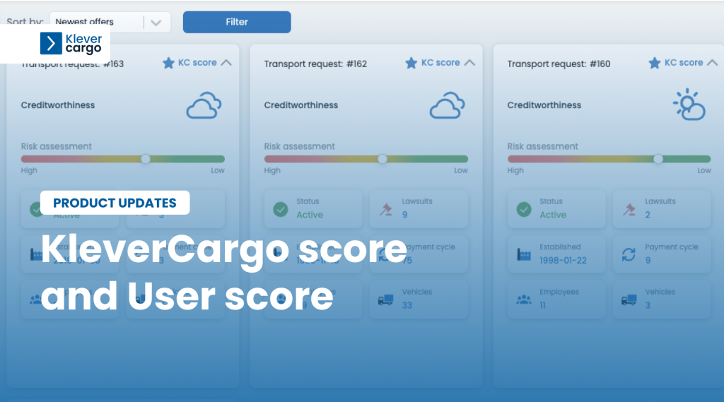 KleverCargo score, User score